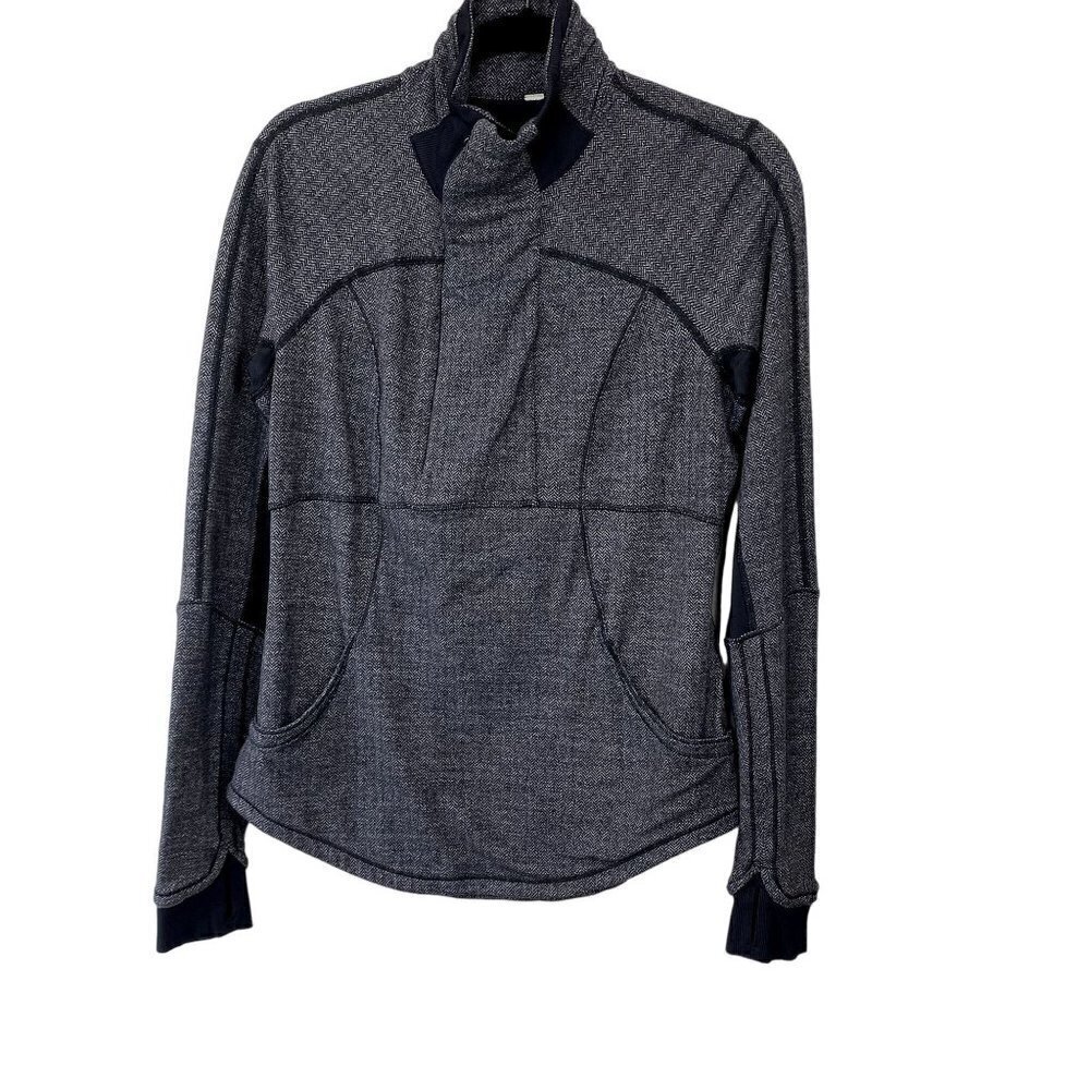 Lululemon Base Runner 1/2 Zip Heathered Herringbone 10